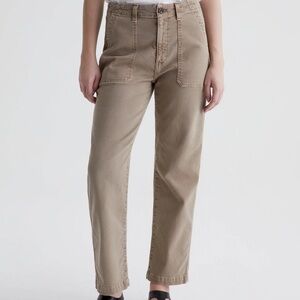 AG Adriano Goldschmied The Analeigh Chino Pants Khaki Size 28 – Distressed